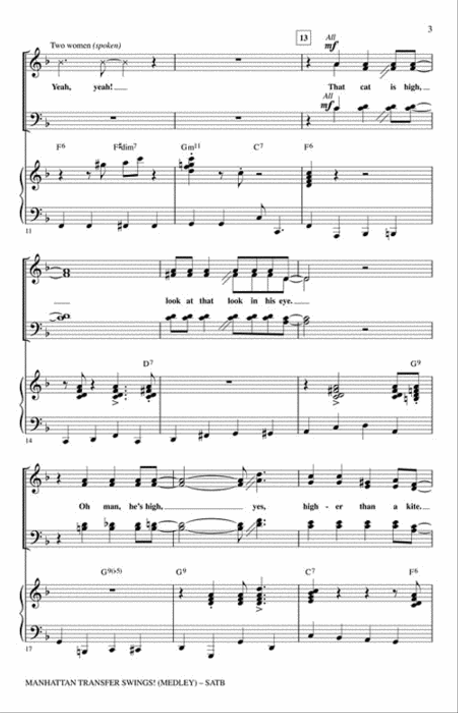 Manhattan Transfer Swings! Choir scores gallery preview page 3