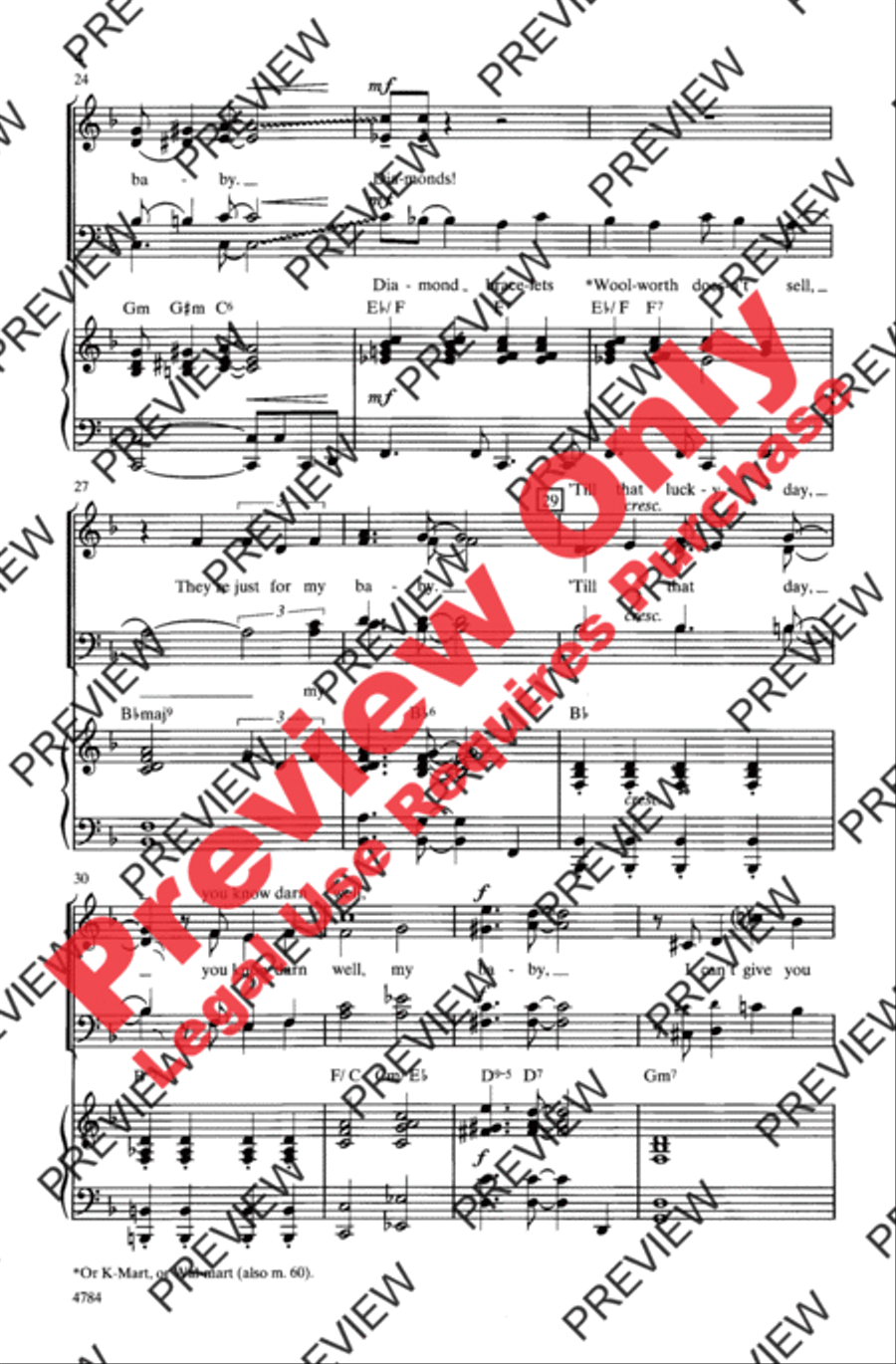 I Can't Give You Anything but Love 4-Part scores gallery preview page 4