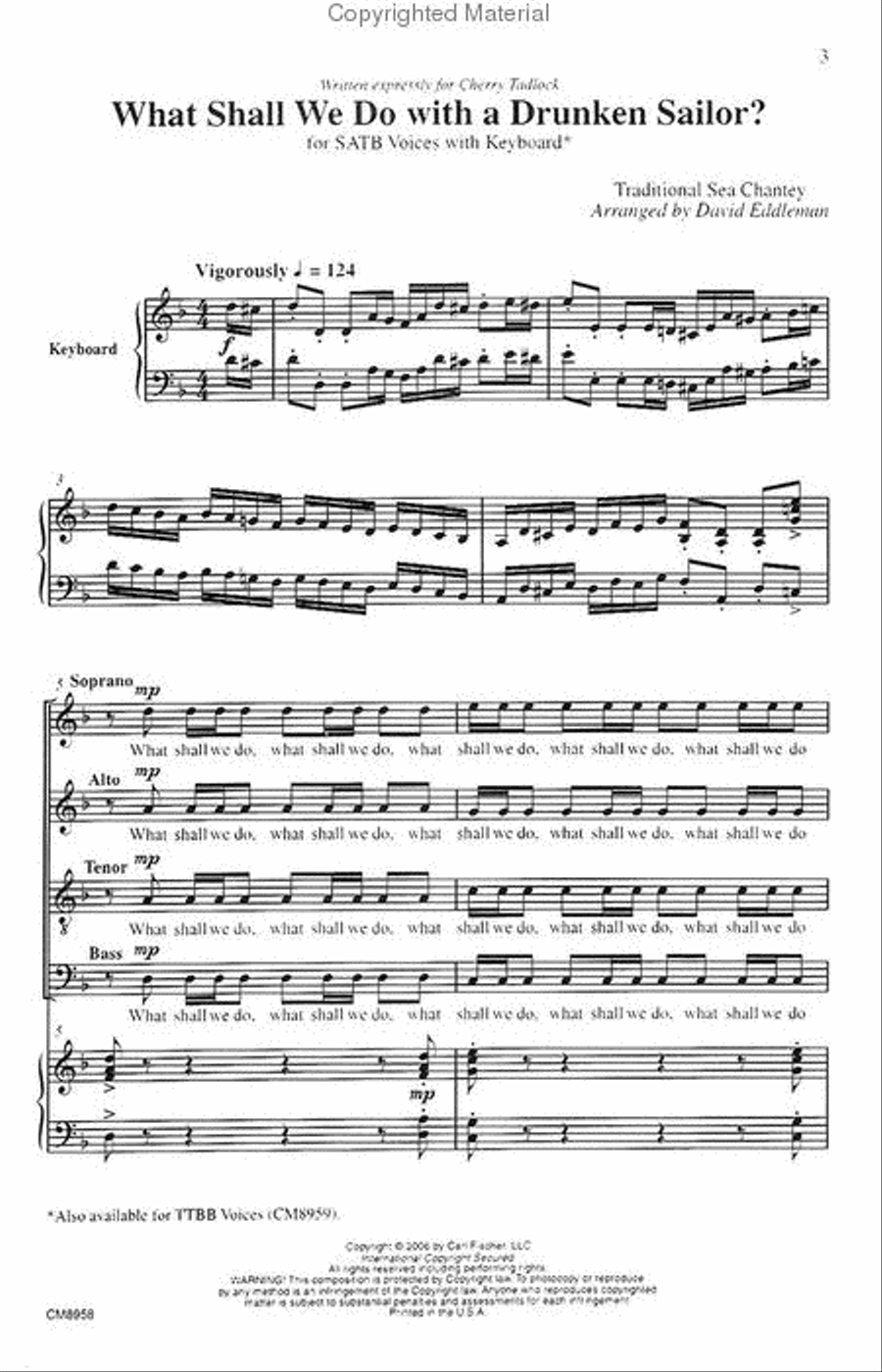 What Shall We Do With A Drunken Sailor? 4-Part scores gallery preview page 2