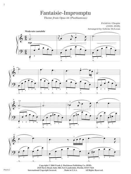 Fantaisie-Impromptu Theme from Op. 66 (Posthumous)