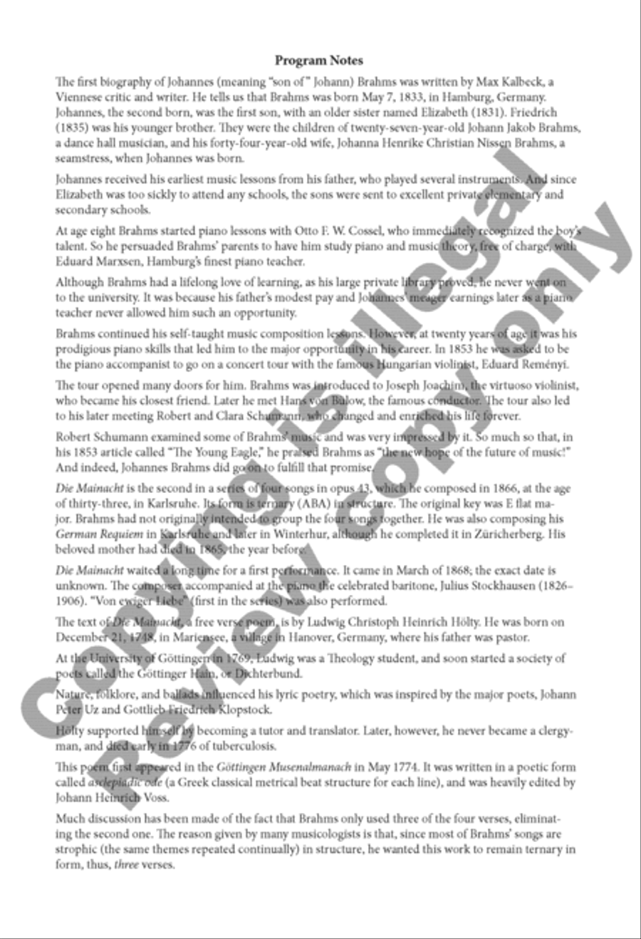 Die Mainacht (The May Night) SSAA scores gallery preview page 11