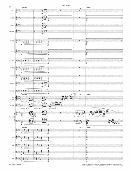 Concertino for Solo Violin, Solo Cello, Solo Piano and Orchestra (Full Score and All Parts) image number null