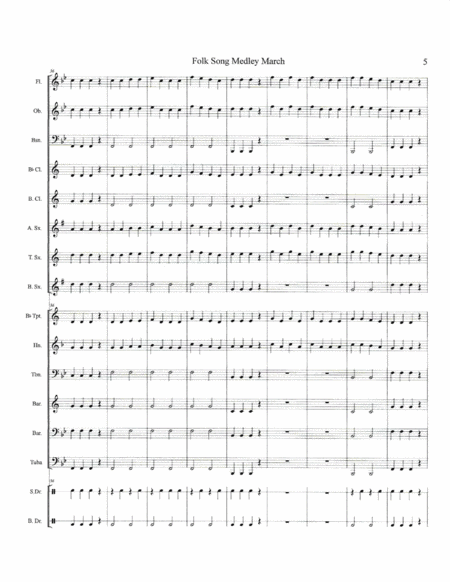 Folk Song Medley March--Concert Band Set image number null