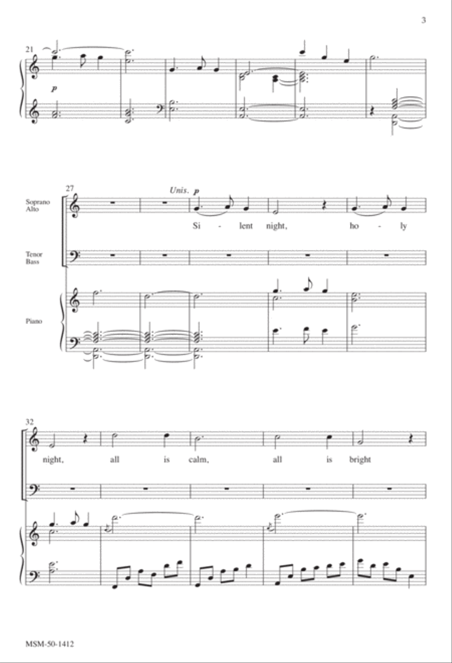 Silent Night Silent Night 4-Part scores gallery preview page 3