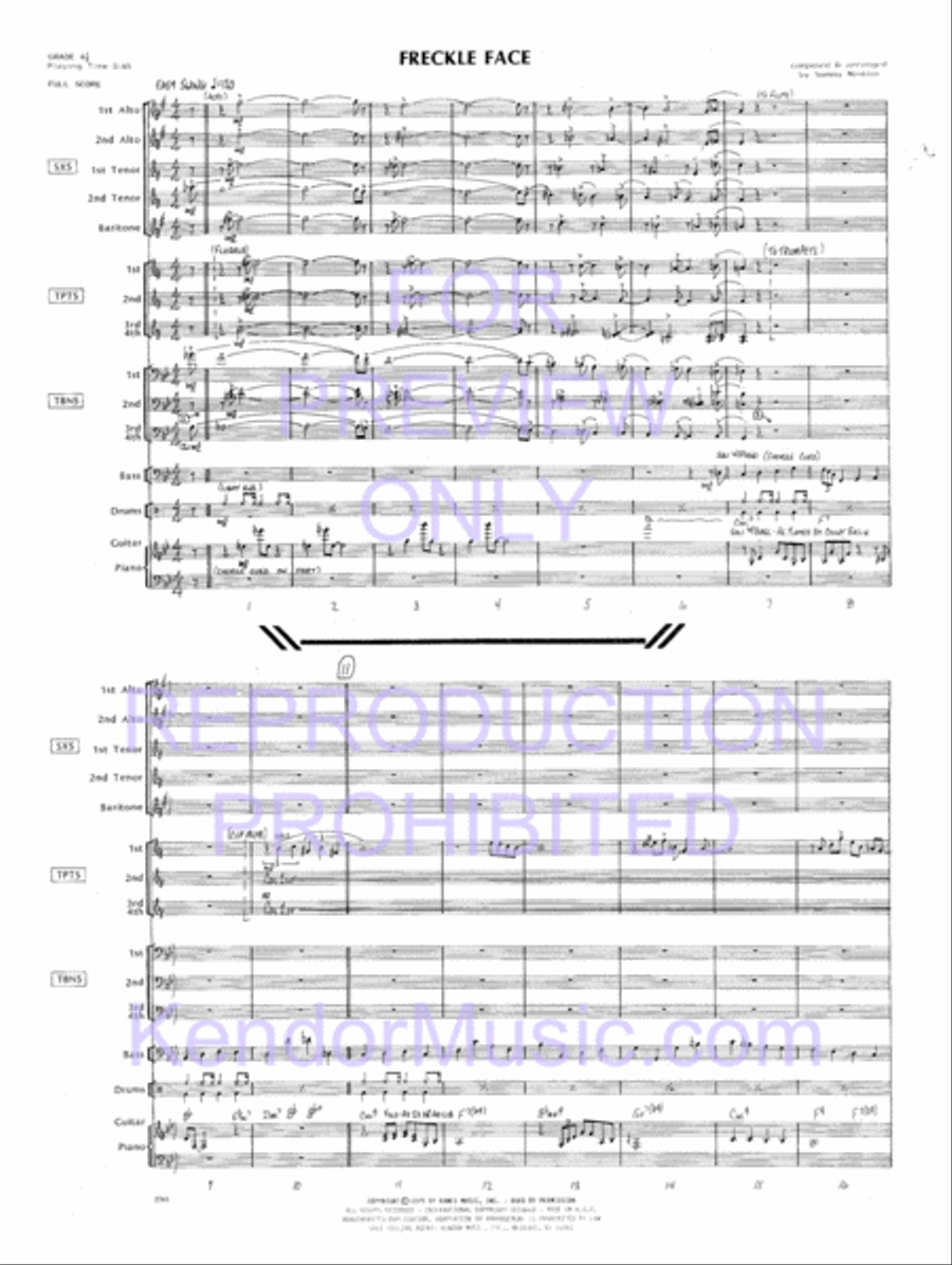 Freckle Face (Full Score) Jazz Ensemble scores gallery preview page 3