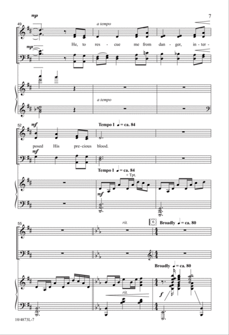 Tune My Heart to Sing Thy Grace 4-Part scores gallery preview page 7