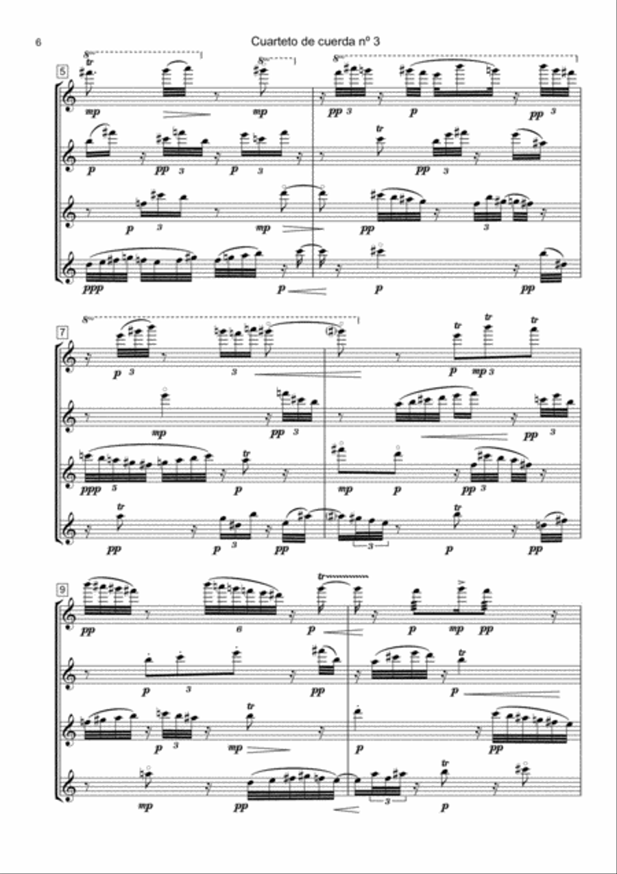 Anatomía fractal de los Ángeles, String Quartet No. 3 String Quartet scores gallery preview page 3