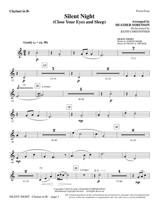 Book cover for Silent Night (Close Your Eyes and Sleep) - Bb Clarinet