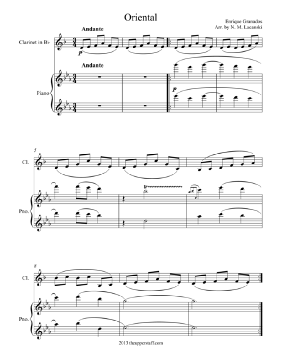 Oriental B-Flat Clarinet scores gallery preview page 1
