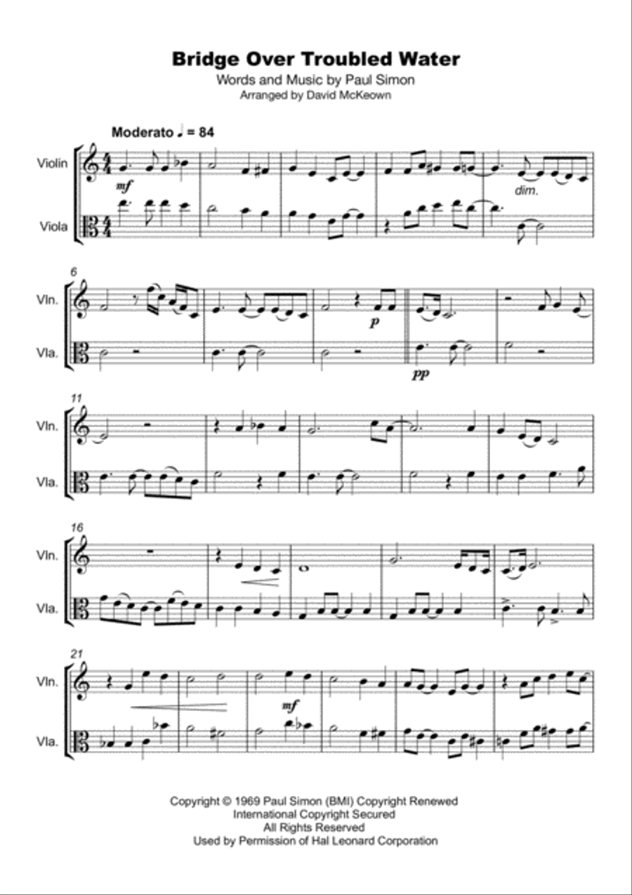 Bridge Over Troubled Water String Duet scores gallery preview page 2