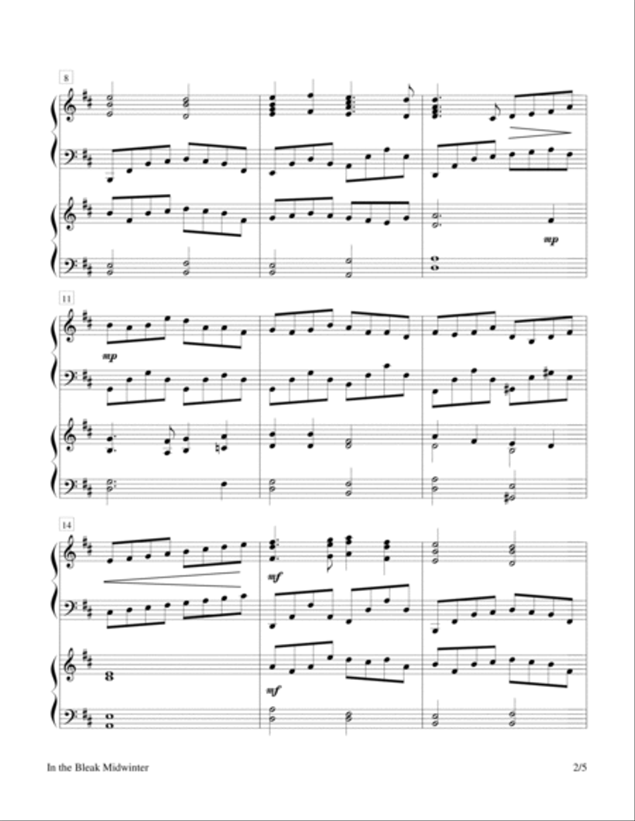 In the Bleak Midwinter (2 Pianos, 4 Hands) 2 Pianos, 4-Hands scores gallery preview page 5
