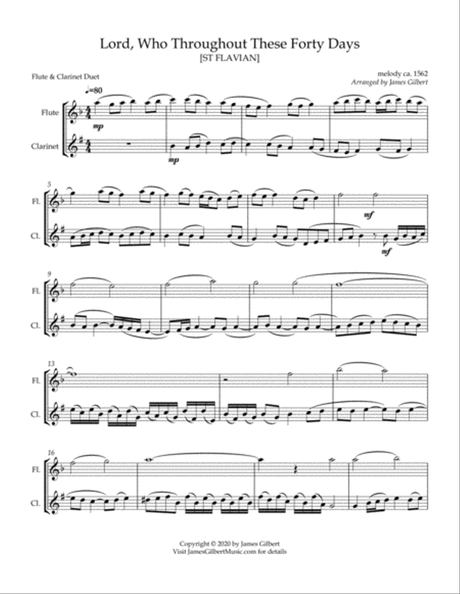 Lord, Who Throughout These Forty Days Lord, Who Throughout These Forty Days Woodwind Duet scores gallery preview page 4