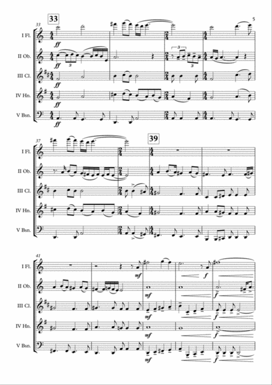 I See You (Theme From Avatar) Woodwind Quintet scores gallery preview page 6