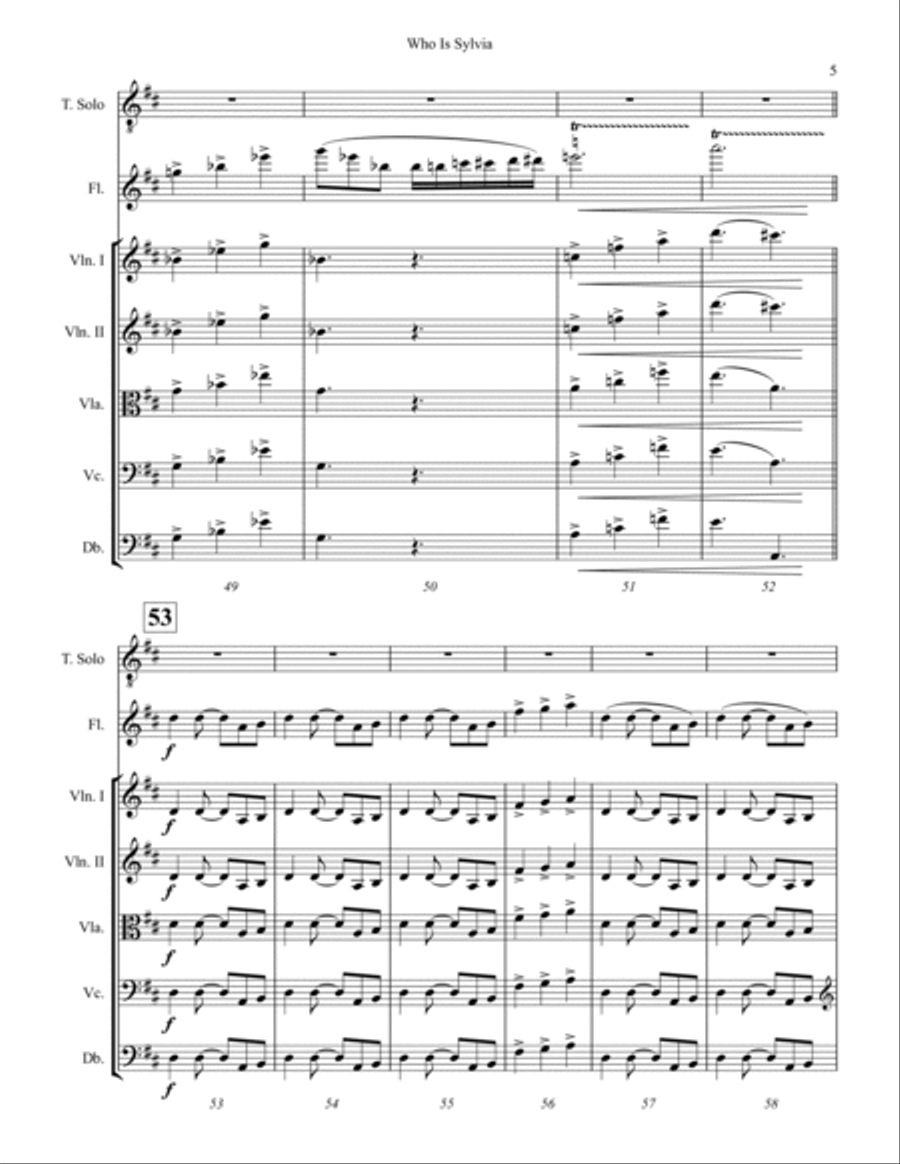 Who Is Sylvia String Orchestra scores gallery preview page 5