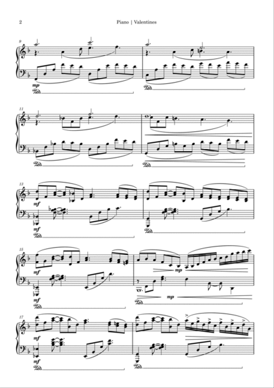 Valentines - Dark Academia Preludes, for piano Piano Solo scores gallery preview page 5