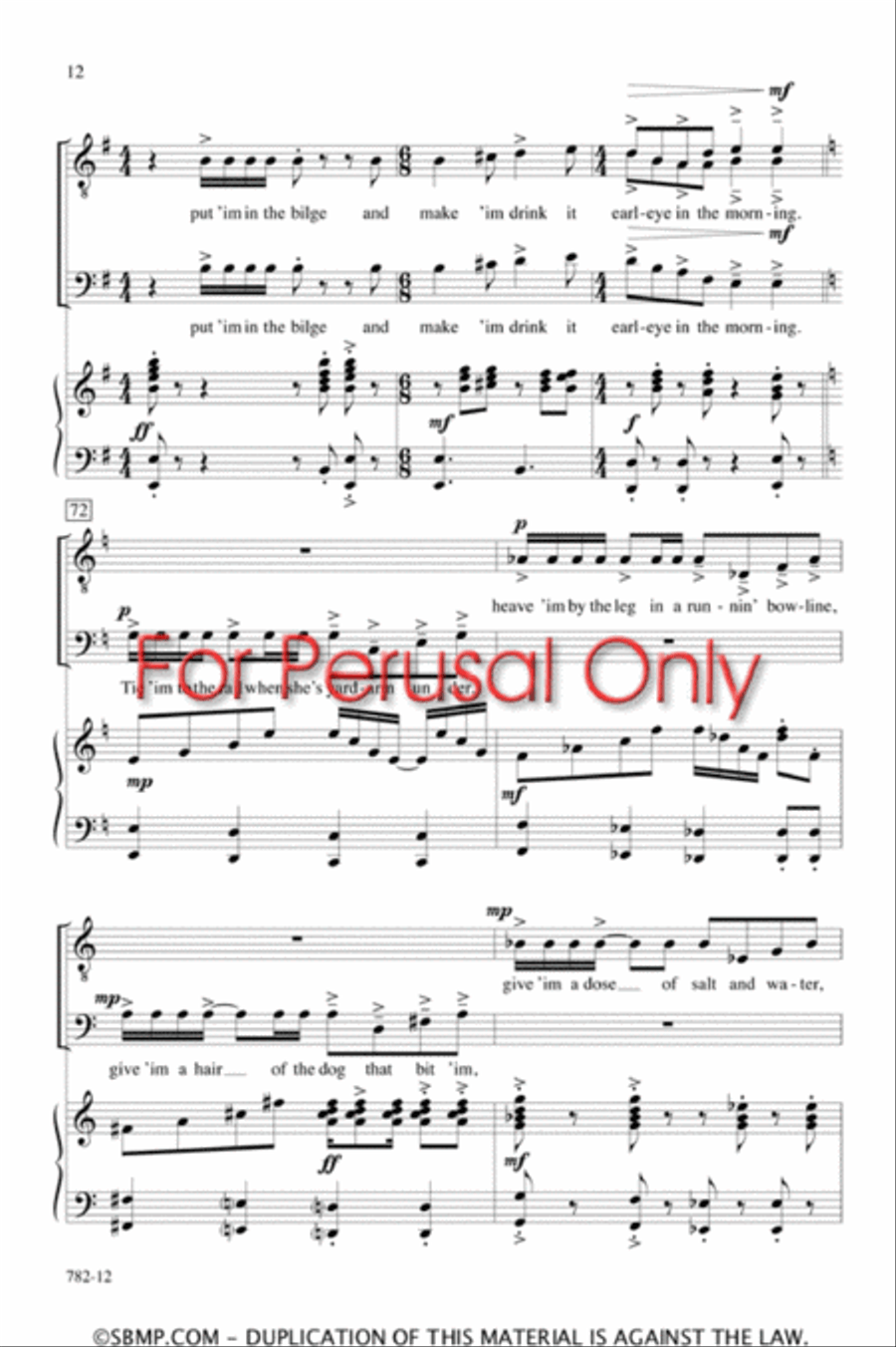 Wuh-Duh-Yuh Do with a Drunken Sailor? - TTB/TBB Octavo TTB scores gallery preview page 11