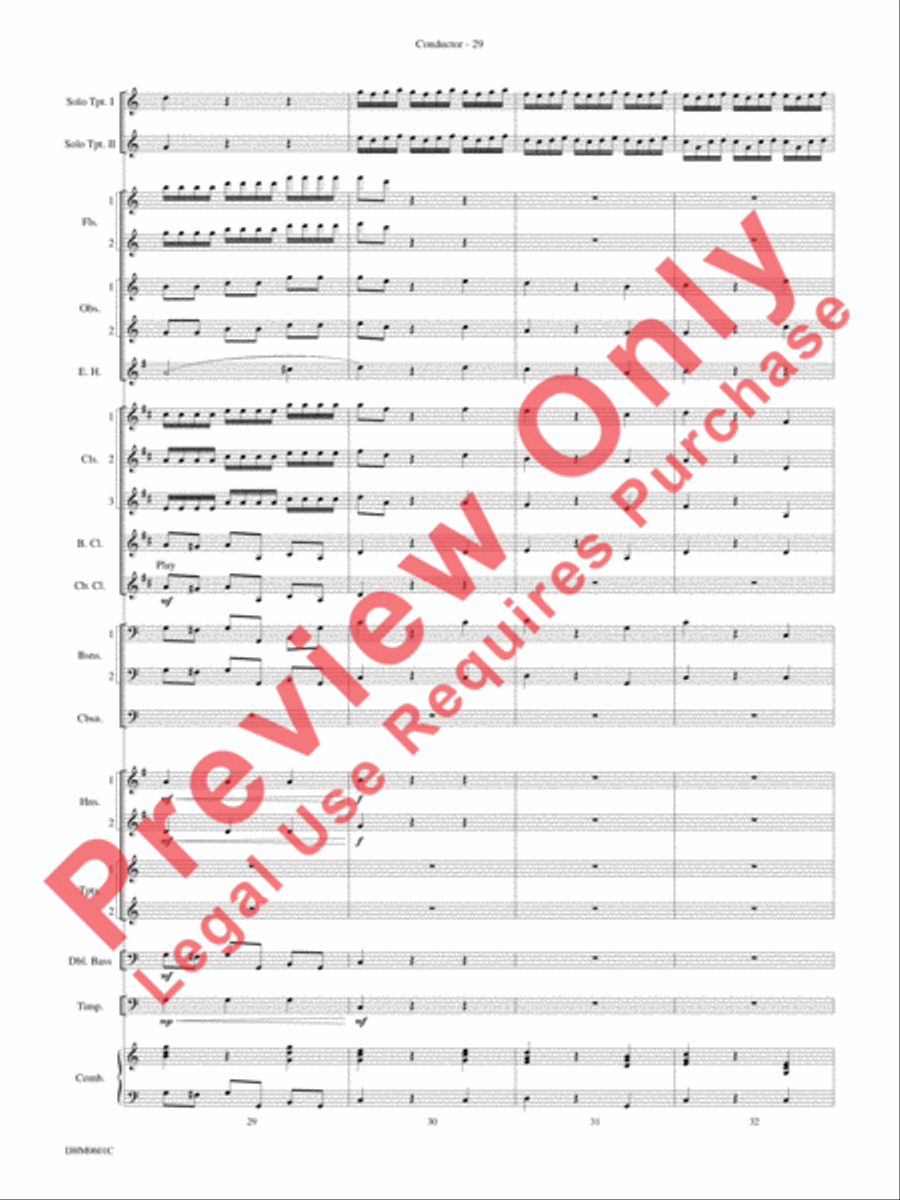 Concerto in C Major for Two Trumpets (I. Allegro, II. Largo, III. Allegro) Concert Band scores gallery preview page 33