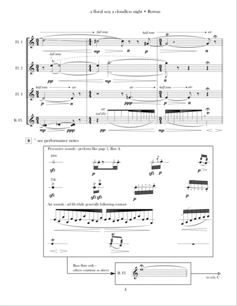 A floral sea; a cloudless night Woodwind Quartet scores gallery preview page 6