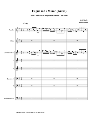 Fugue in G Minor, BWV 542 (Great) (Woodwind Octet)