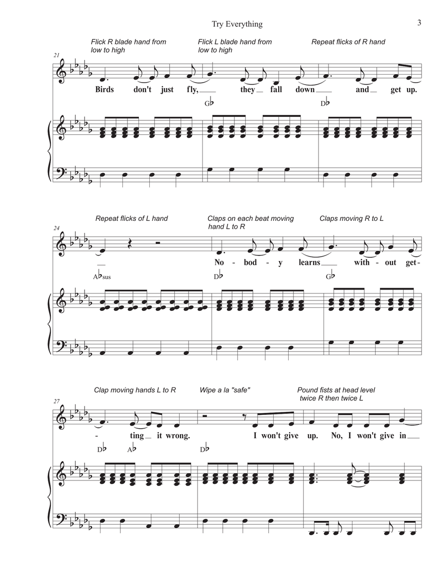 Try Everything Unison Choir scores gallery preview page 3