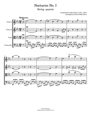 Nocturne No. 1 by John Field, arranged for string quartet by Scott Fields Davis