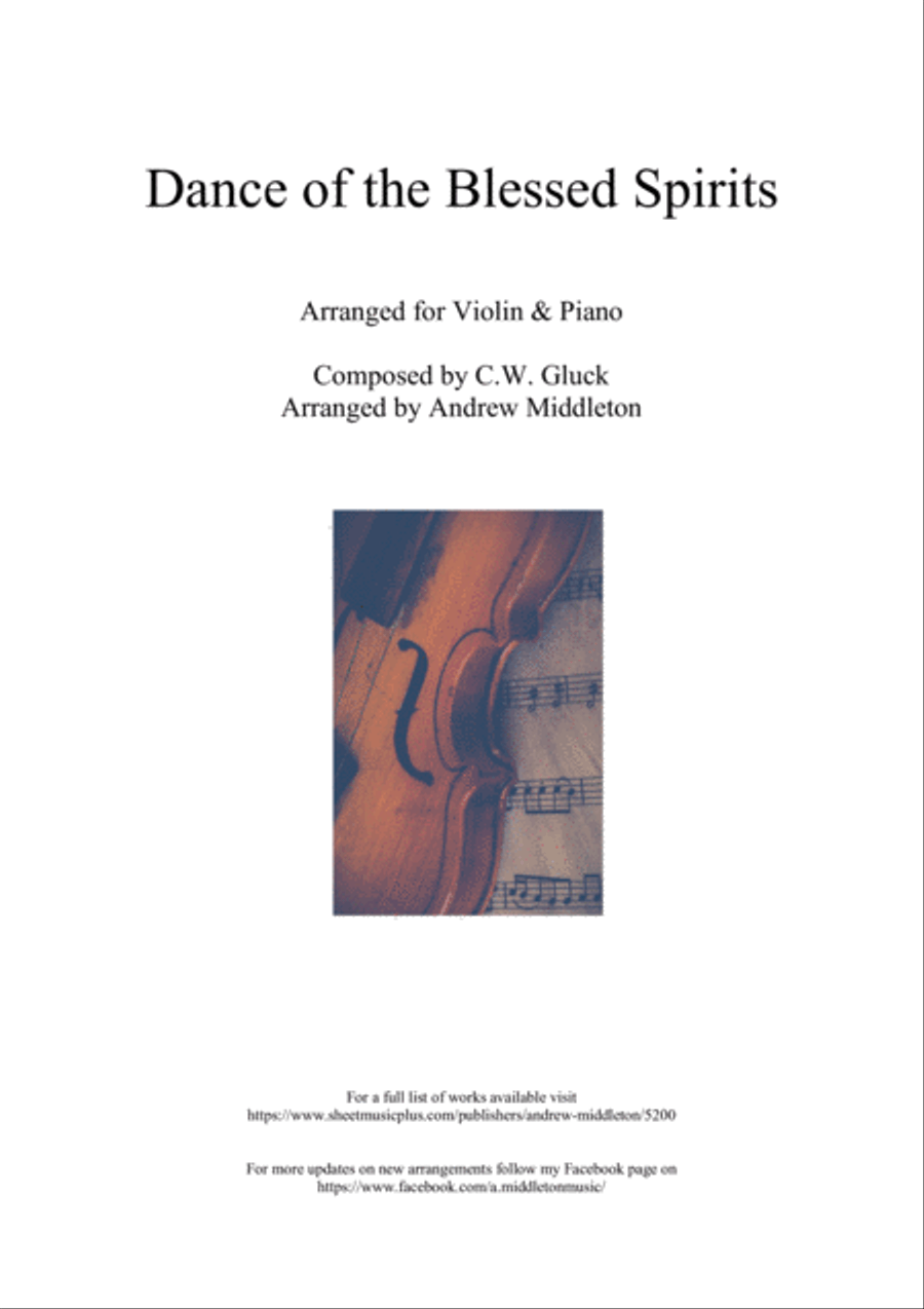 Dance of the Blessed Spirits arranged for Violin and Piano Small Ensemble scores gallery preview page 1