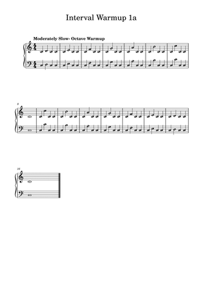 Interval Octave Warmup for Easy Piano