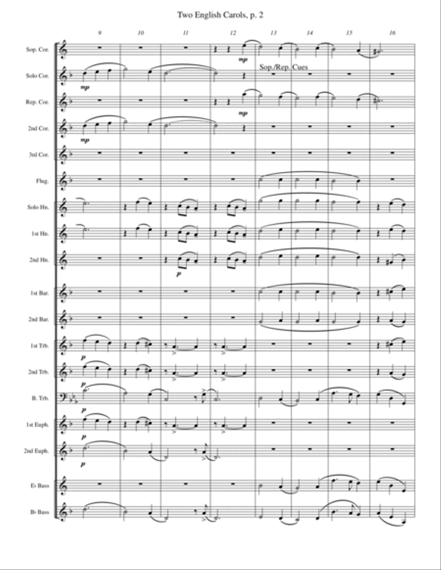 Two English Carols (Coventry Carol; What Child Is This?) Brass Band scores gallery preview page 2