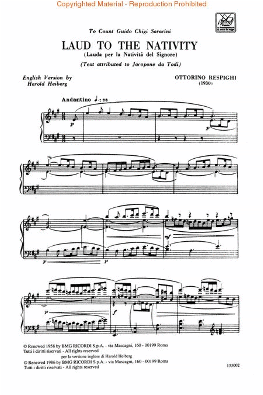 Lauda per la Nativita del Signore (Laud to the Nativity) Choir scores gallery preview page 2