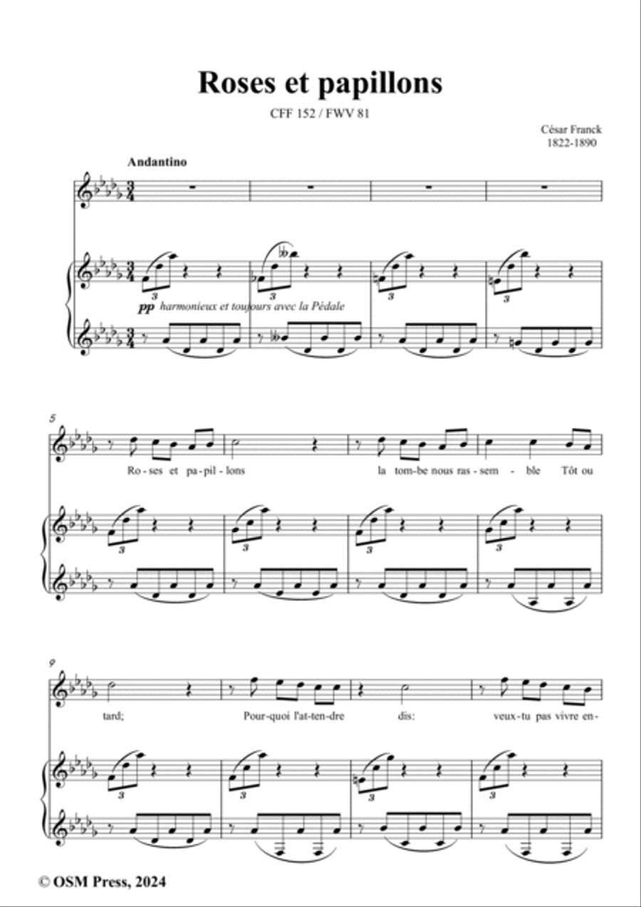 C. Franck-Roses et papillons,in D flat Major Voice scores gallery preview page 2