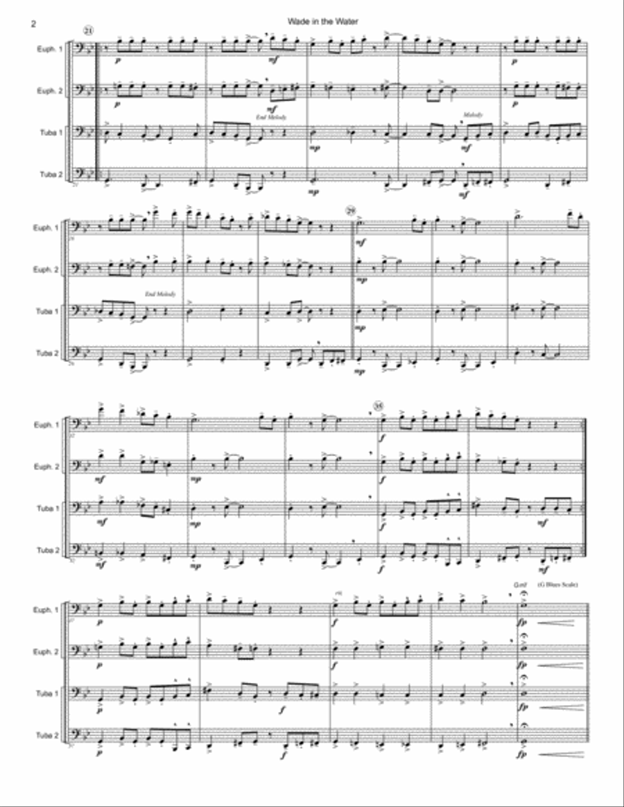 Wade in the Water Brass Ensemble scores gallery preview page 2