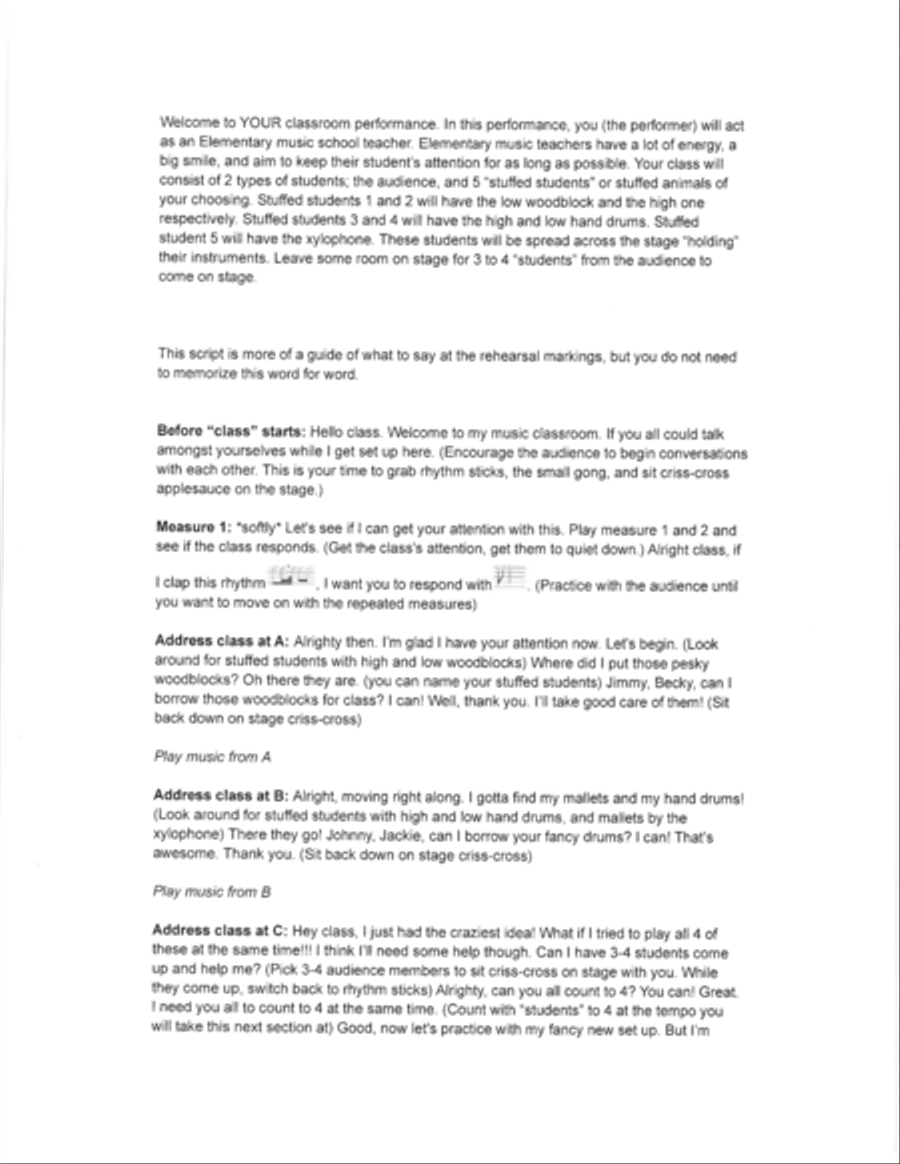 Welcome to the Classroom: A Piece for Orff Instruments Orff Instrument scores gallery preview page 3
