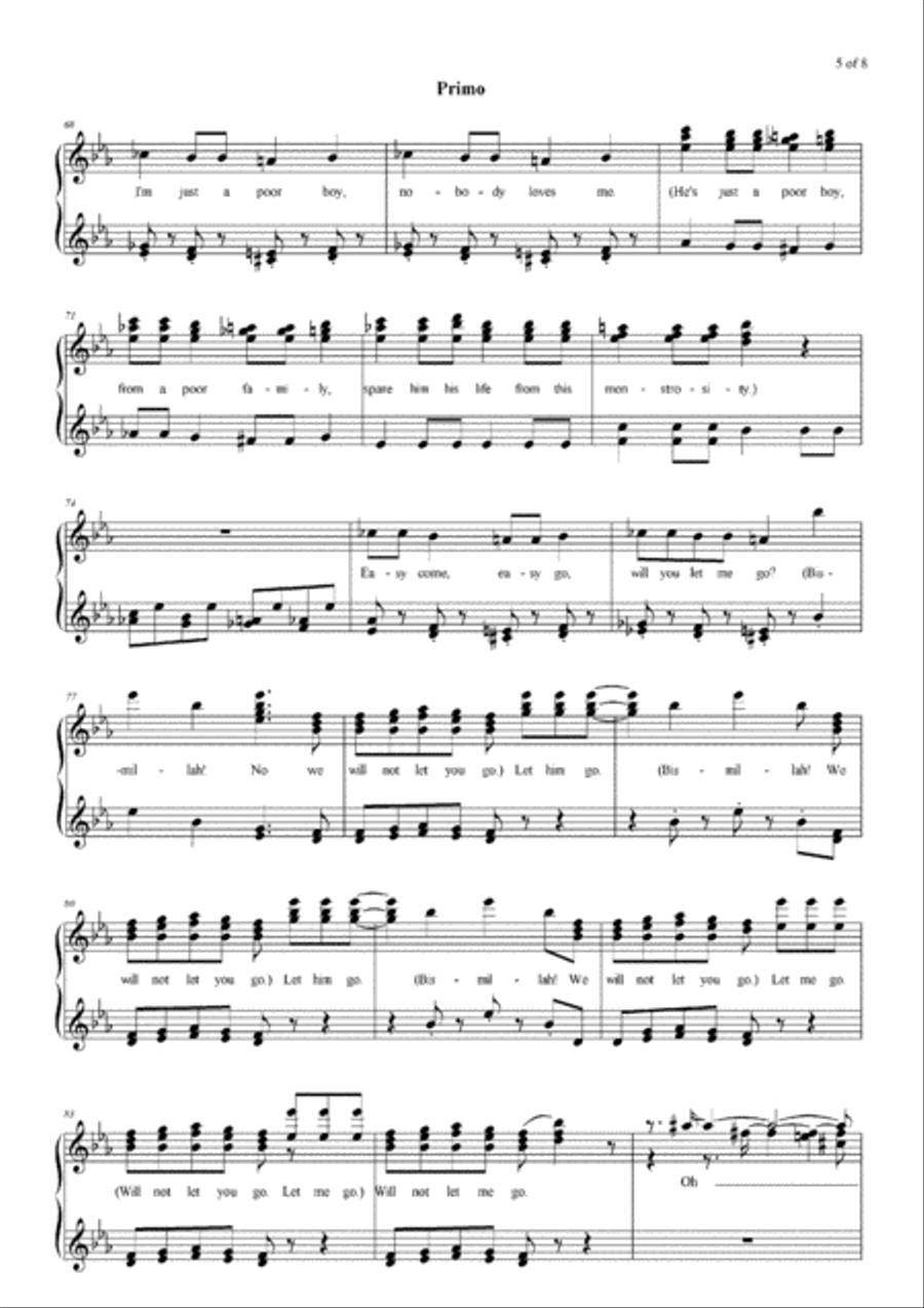 Bohemian Rhapsody 1 Piano, 4-Hands scores gallery preview page 6