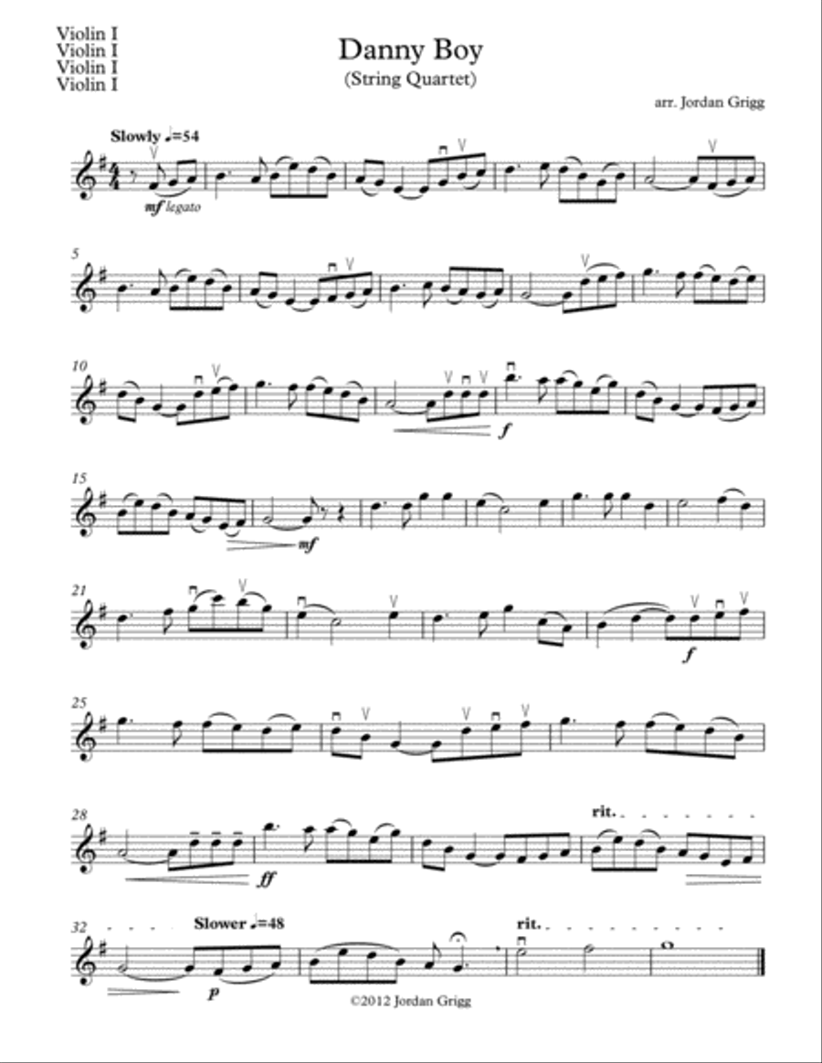 Danny Boy (String Quartet) String Quartet scores gallery preview page 4
