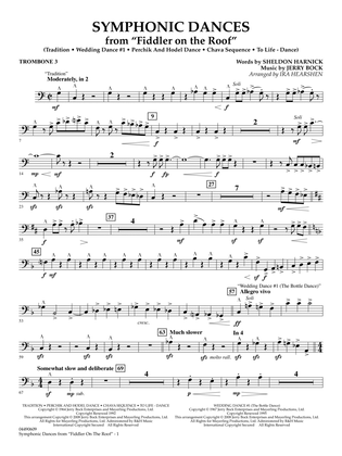 Symphonic Dances (from Fiddler On The Roof) (arr. Ira Hearshen) - Trombone 3
