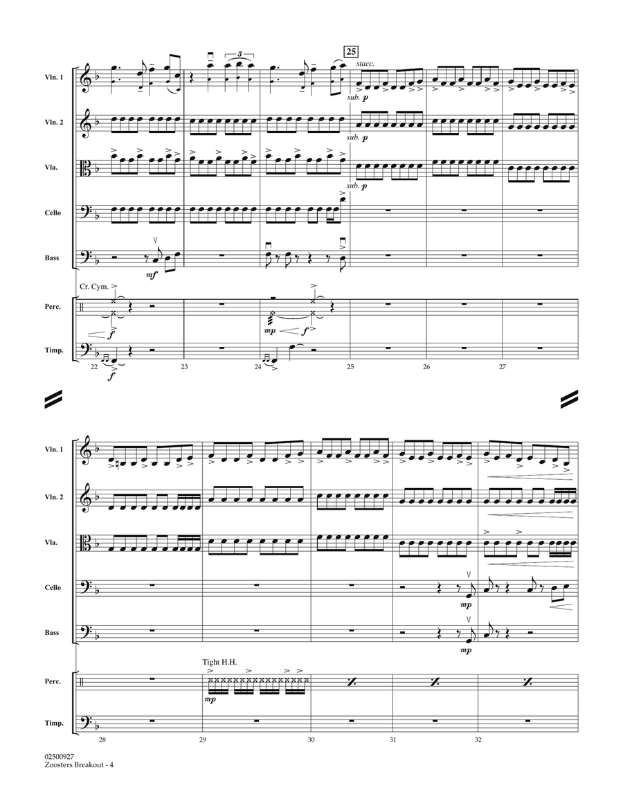 Zoosters Breakout (from Madagascar) - Full Score Orchestra scores gallery preview page 4