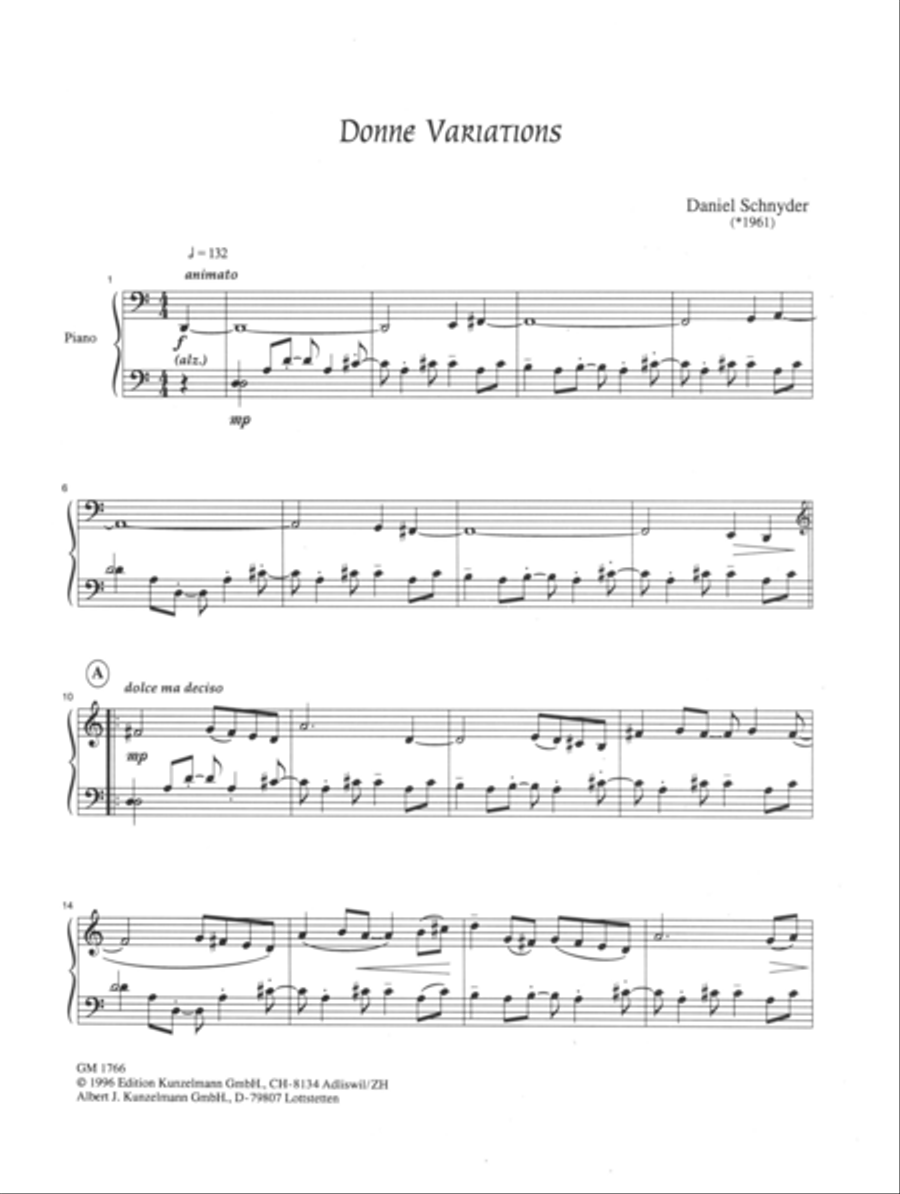 Donne Variations Piano Solo scores gallery preview page 2