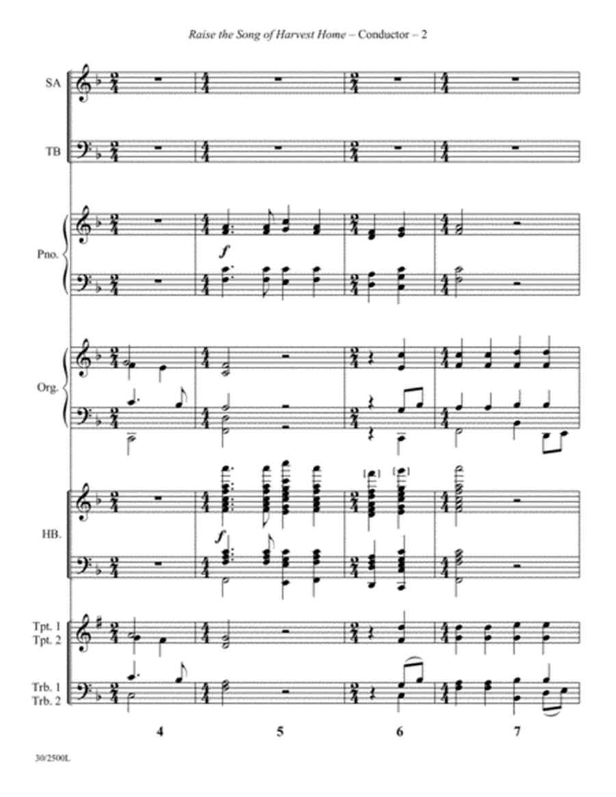 Raise the Song of Harvest Home - Brass and HB Score and Parts