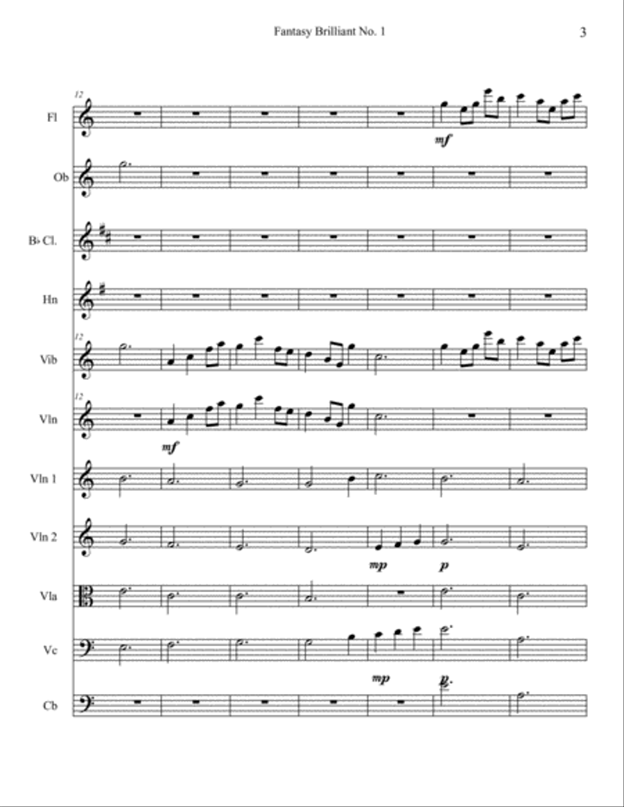 Fantasy Brilliant No 1 Jozef Sebastian Chamber Orchestra scores gallery preview page 3