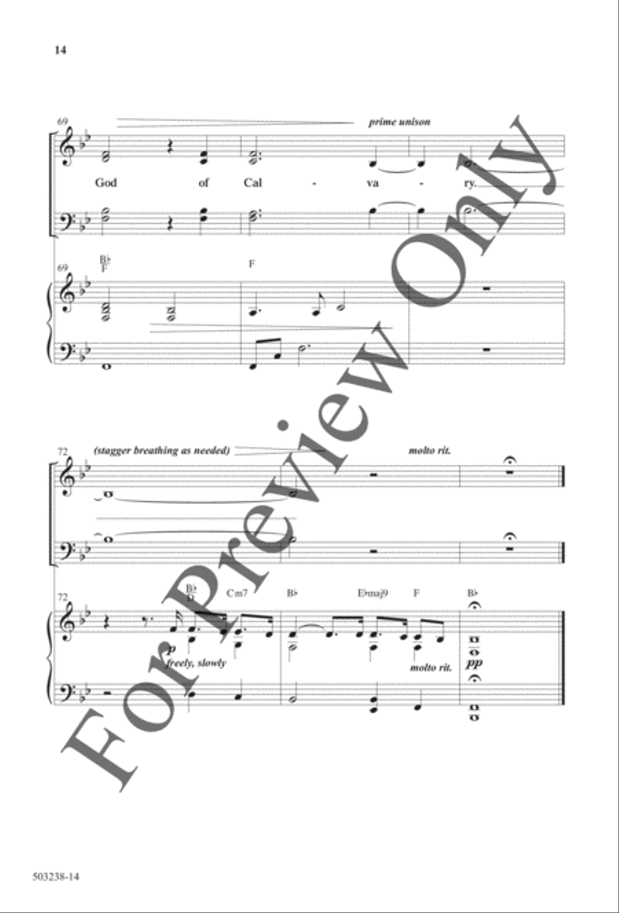 God of Calvary - Anthem 4-Part scores gallery preview page 13