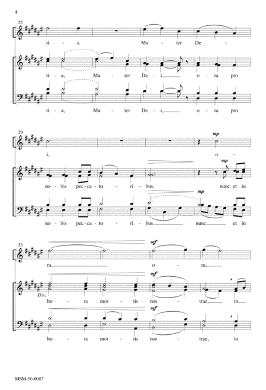 Ave Maria Ave Maria 4-Part scores gallery preview page 4