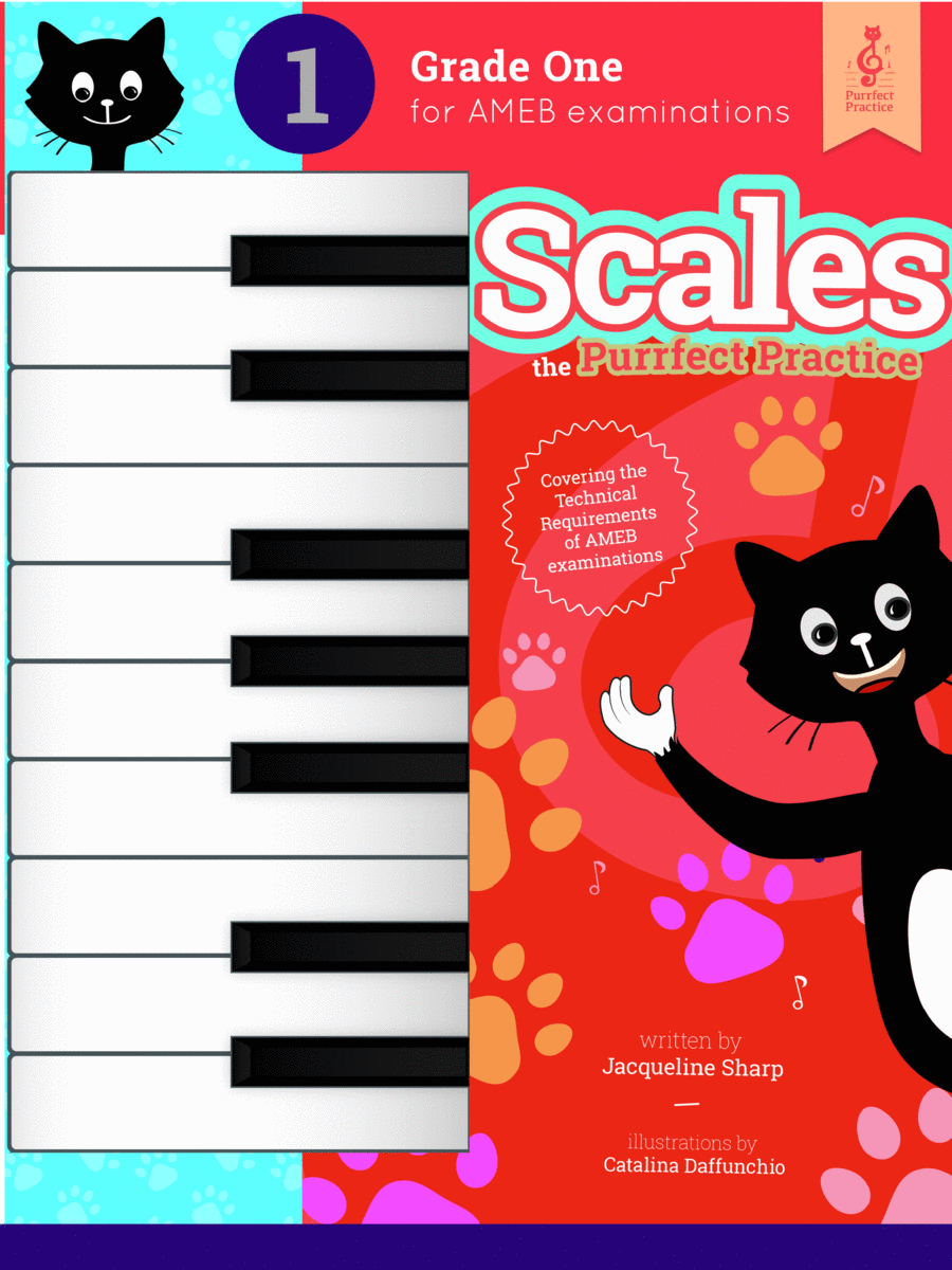 Piano Scales - the Purrfect Practice - Grade 1 AMEB Piano Method scores gallery preview page 1