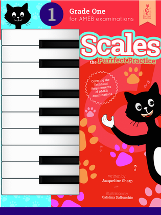 Book cover for Piano Scales - the Purrfect Practice - Grade 1 AMEB