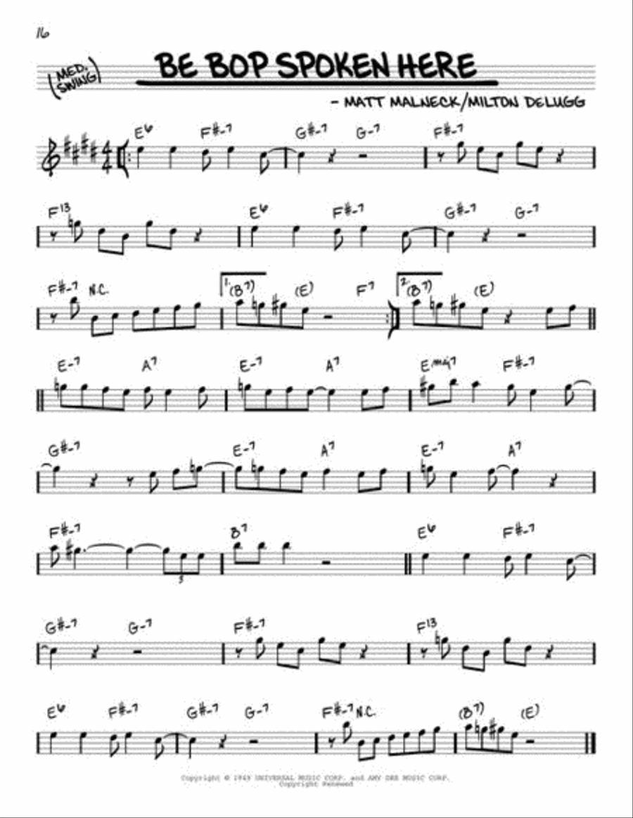 The Real Bebop Book E-Flat Instrument scores gallery preview page 10
