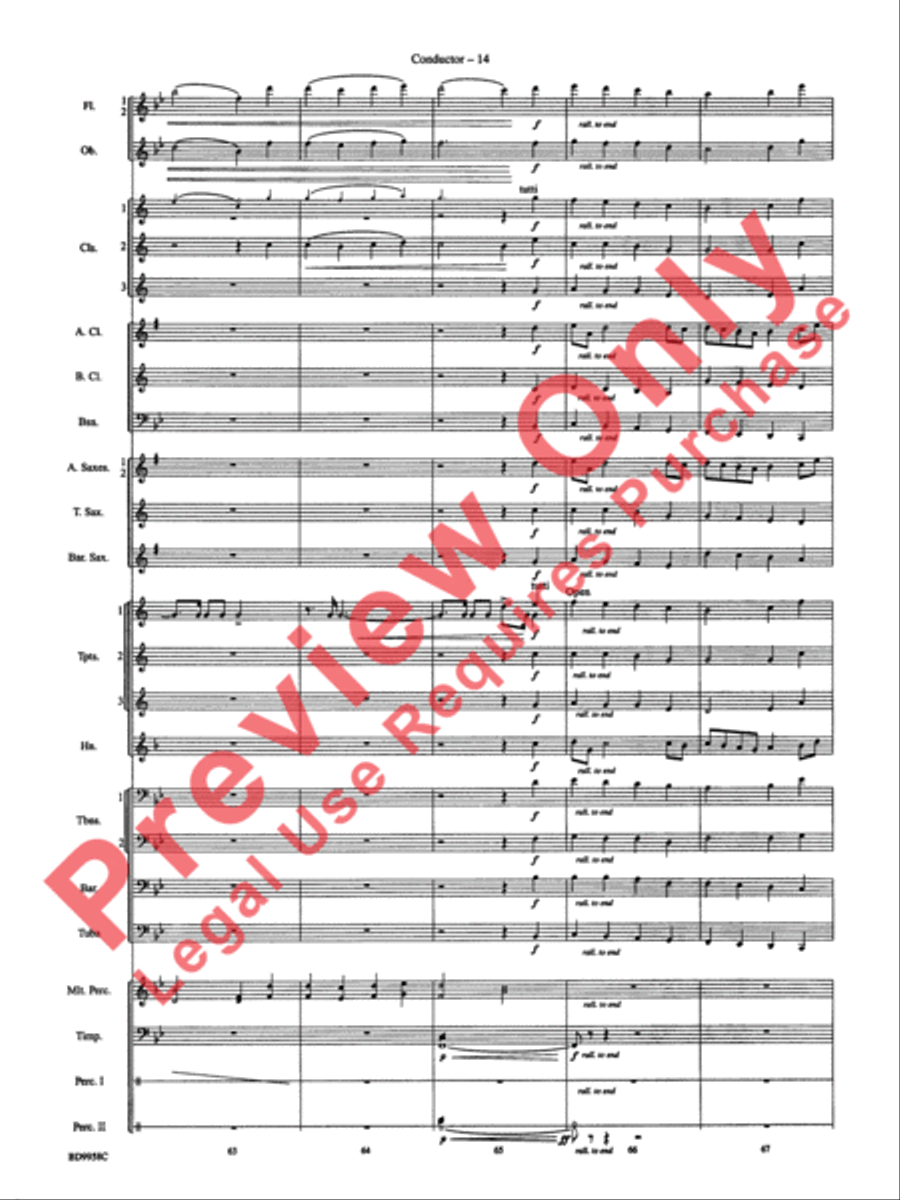 Fanfare and Processional on an Old English Carol Concert Band scores gallery preview page 16
