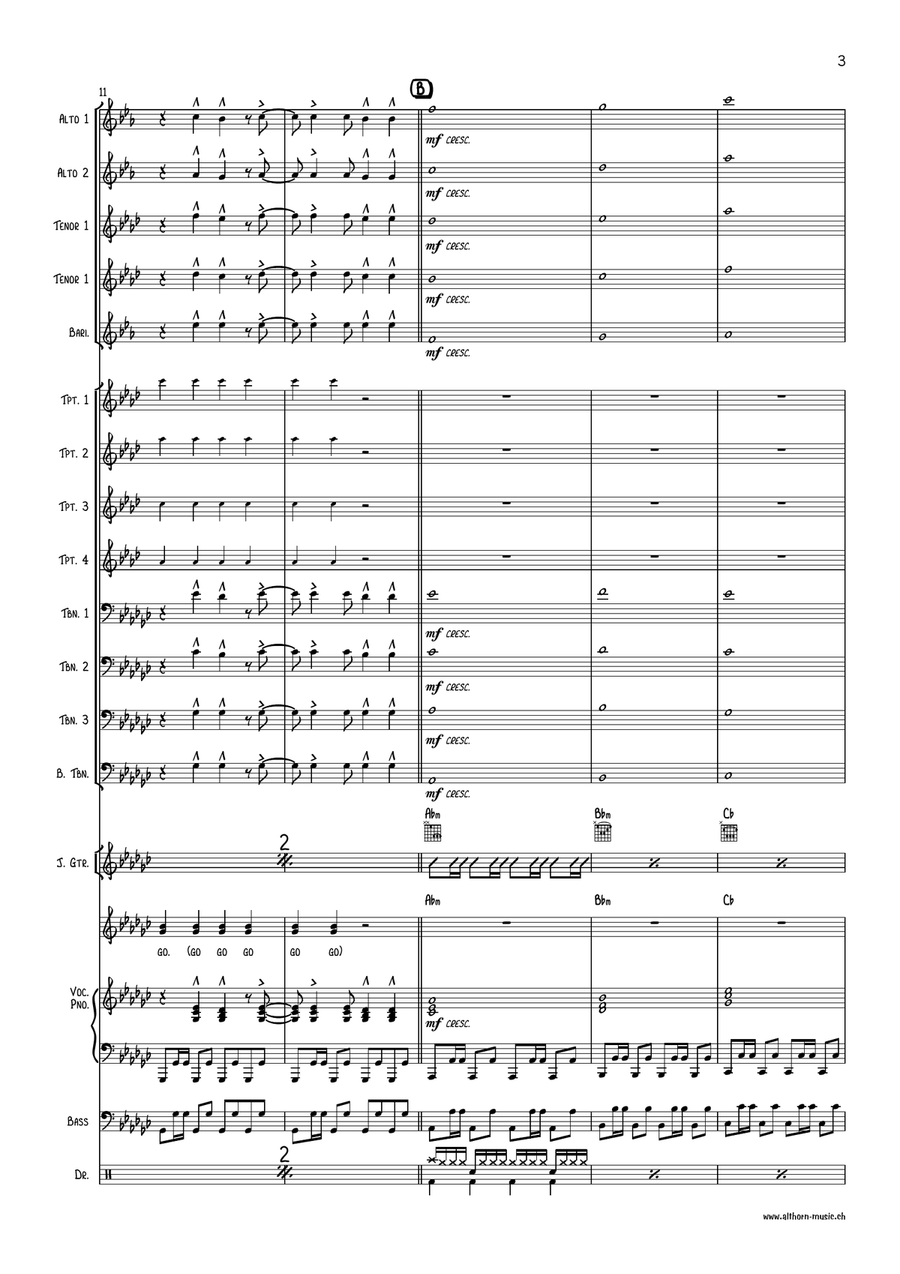 Que Sera Mi Vida Jazz Ensemble scores gallery preview page 3