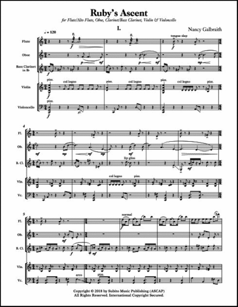 Ruby's Ascent Ruby's Ascent Bass Clarinet scores gallery preview page 3