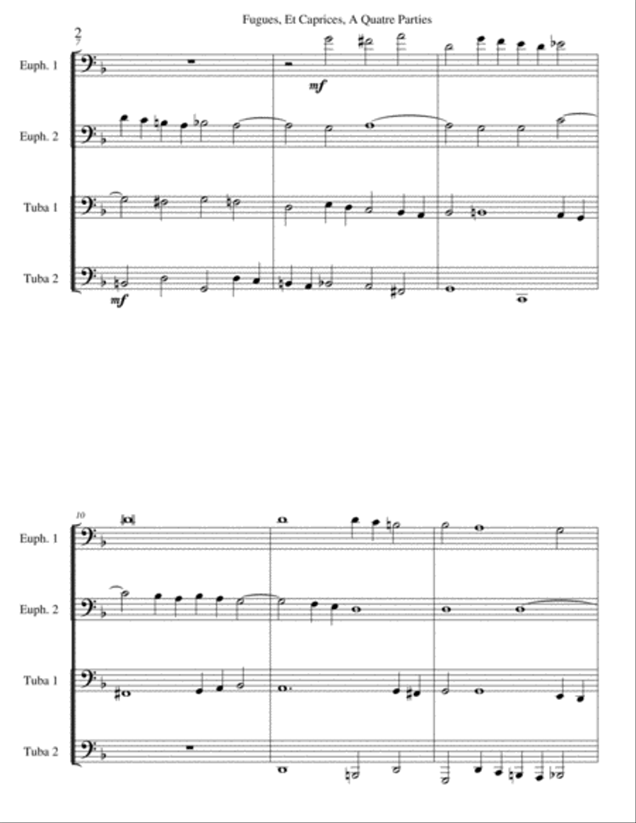 Fugue One from 'Fugue and Caprices for Four-Part Organ'