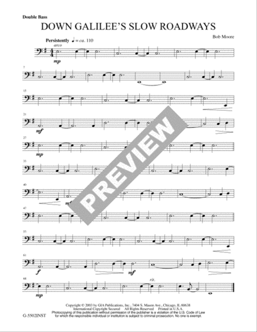 Down Galiliee's Slow Roadways - Instrument edition Flute scores gallery preview page 2