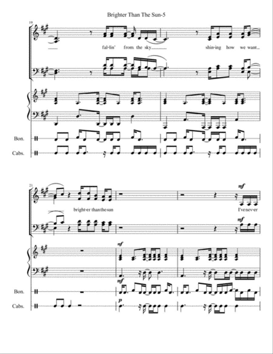 Brighter Than The Sun Brighter Than The Sun 4-Part scores gallery preview page 5